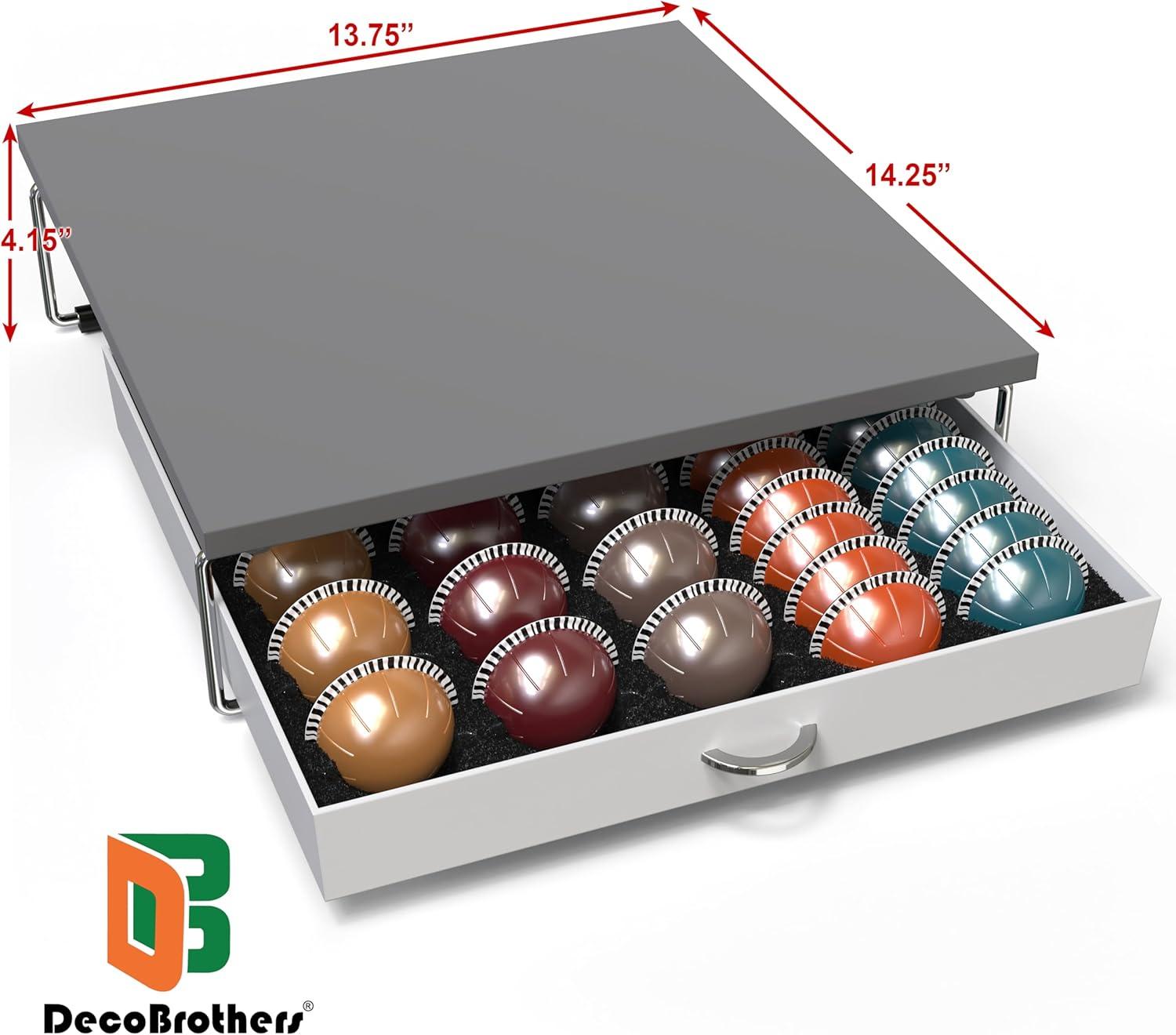 DecoBros Supreme Vertuoline Drawer, Holds with 30 Big or 60 Small Vertuoline Pods, Grey