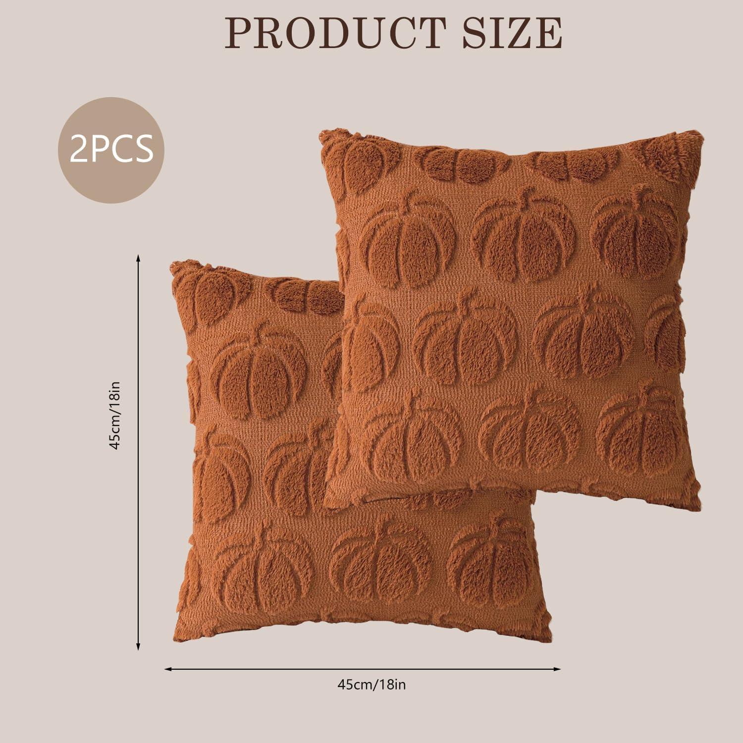 Clearance Deals!Crcmjuhgsa Pillow Case 2pc Pumpkin Fall Decorative Throw Pillow Covers 18"x18" Soft Faux Pillow Covers For Autumn Plush Pillow Cases For Farmhouse Halloween Decor