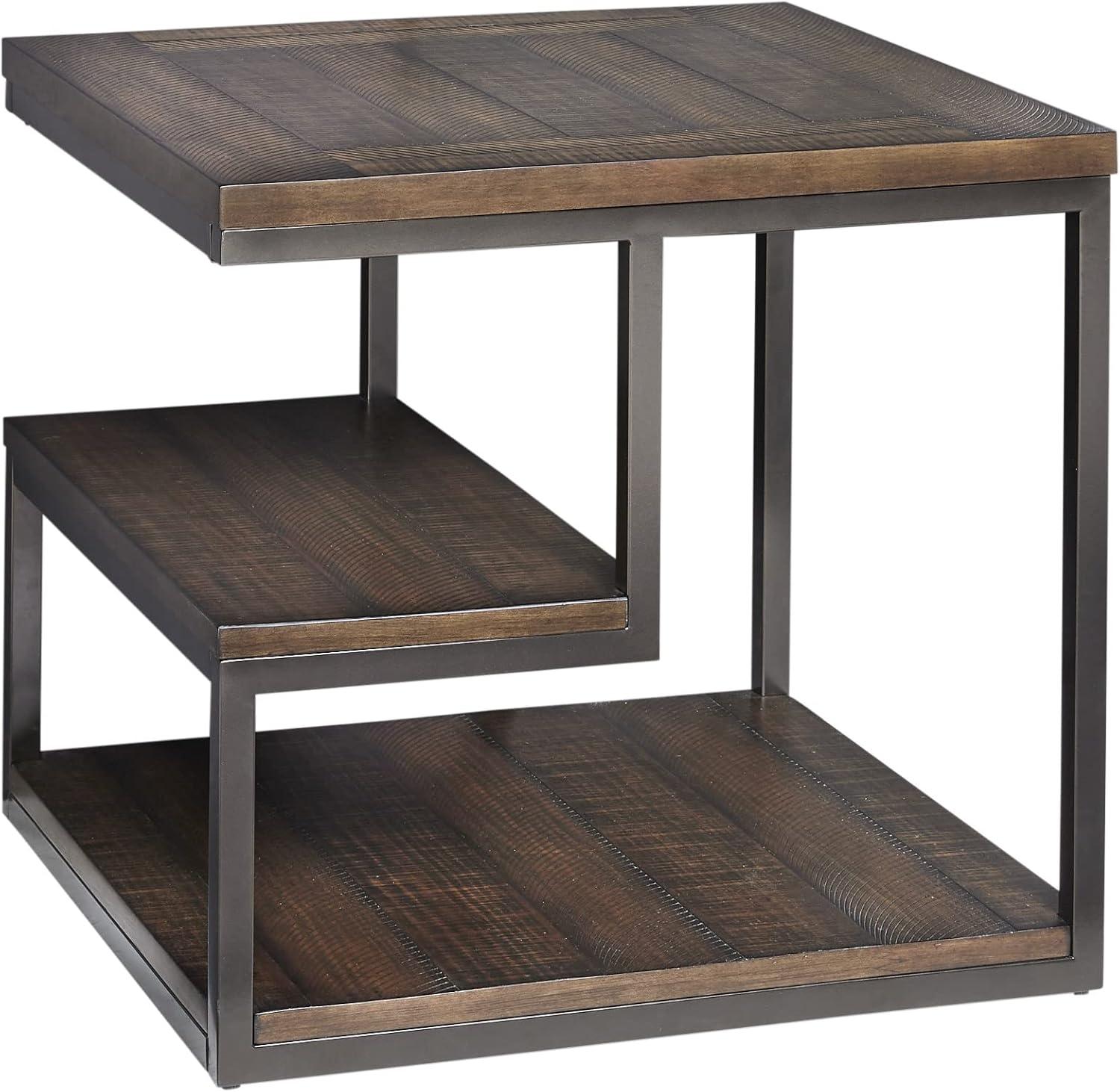 Progressive Furniture Lake Forest Wood End Table in Cola Brown