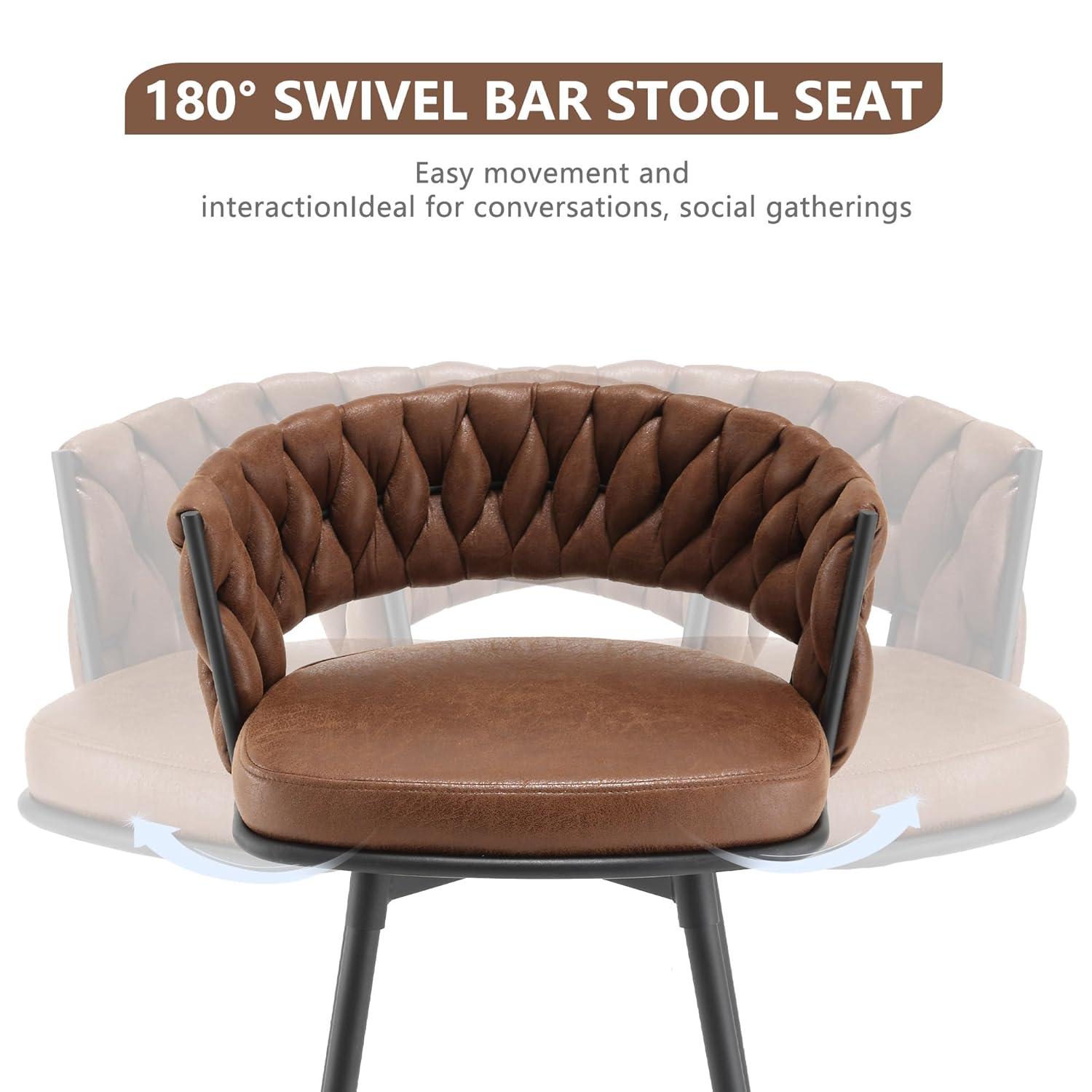 Corrigan Studio® Kymberlynn Swivel Upholstered Low Back Bar & Counter Stool With Metal Frame (Set of 2)