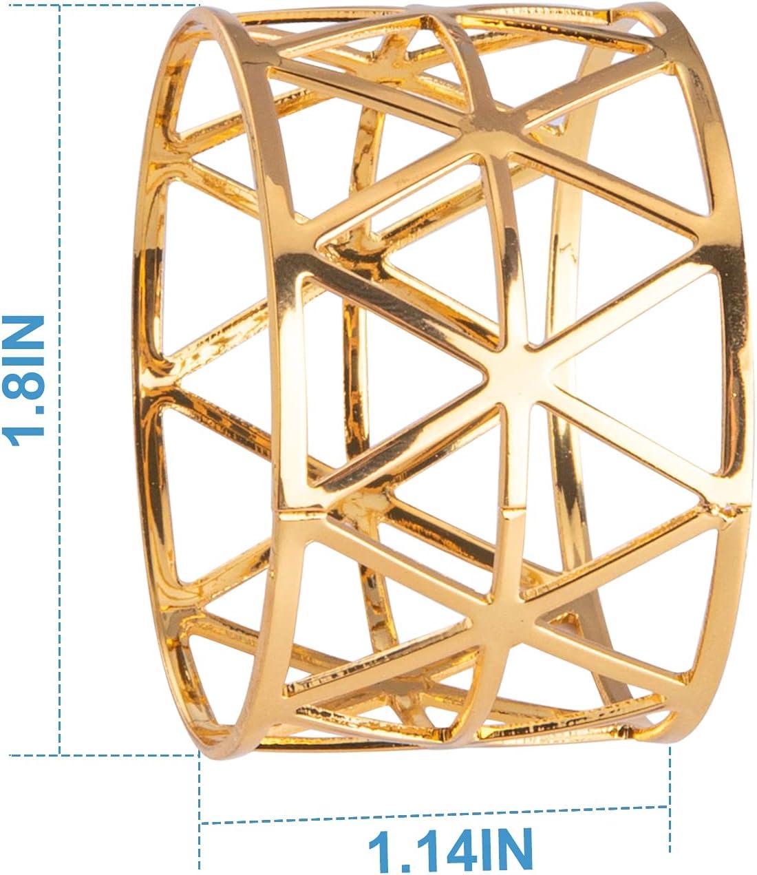 12PCS – Napkin Rings, Gold Napkin Rings Set of 12, Holiday Napkin Holders for Dining, Anniversary, Birthday, Christmas, Easter, Fall, Halloween, Thanksgiving, Party of Table Setting