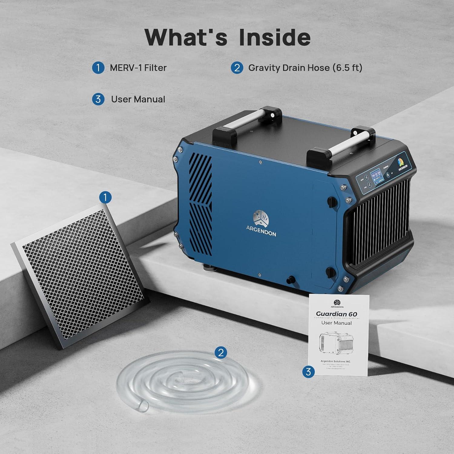 Crawl Space Commercial Dehumidifier with Drain Hose 145 Pints Basement, Industrial Sites, Energy Star