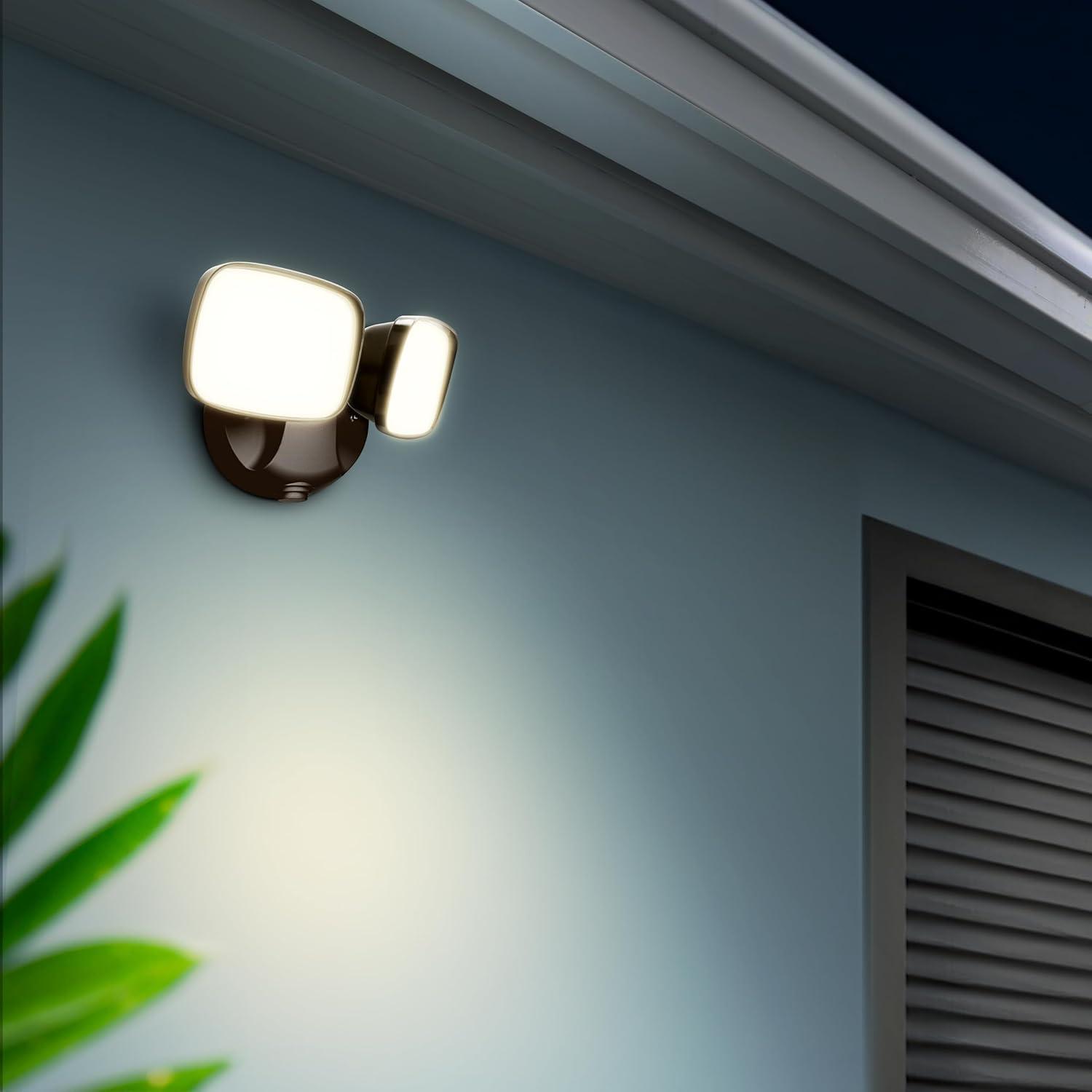 2 - Head LED Hardwired Dusk to Dawn Outdoor Security Flood Light