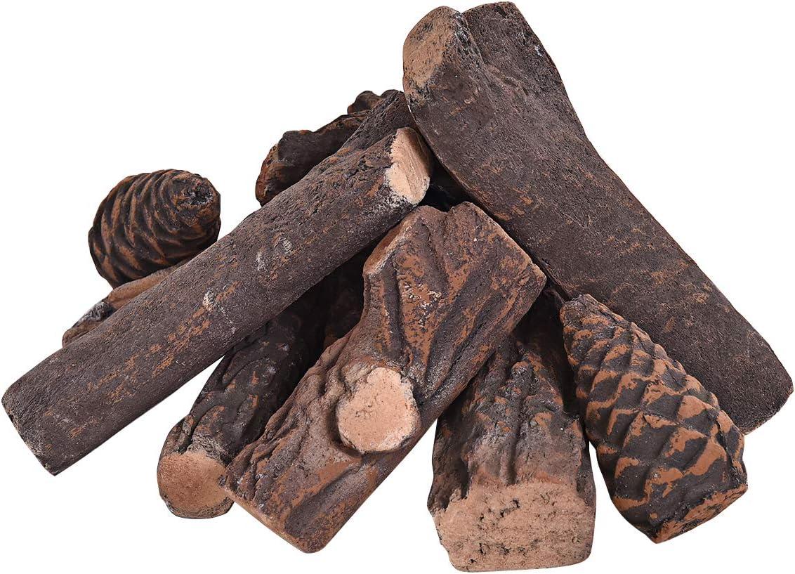 Loon Peak® Barnsdale 9 Piece Ceramic Decorative Logs