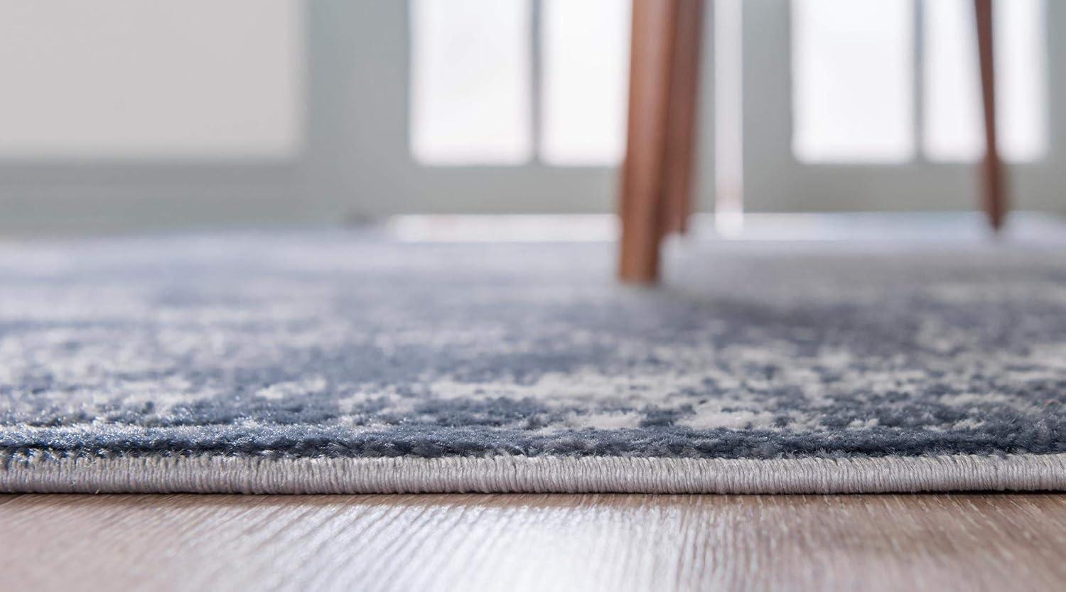 5'x8' Haze Solid Low-Pile Area Rug, Light Gray - JONATHAN Y