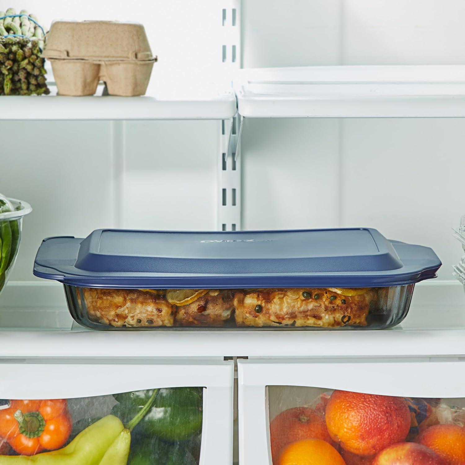 9x13 Blue Glass Baking Dish with BPA-Free Lid