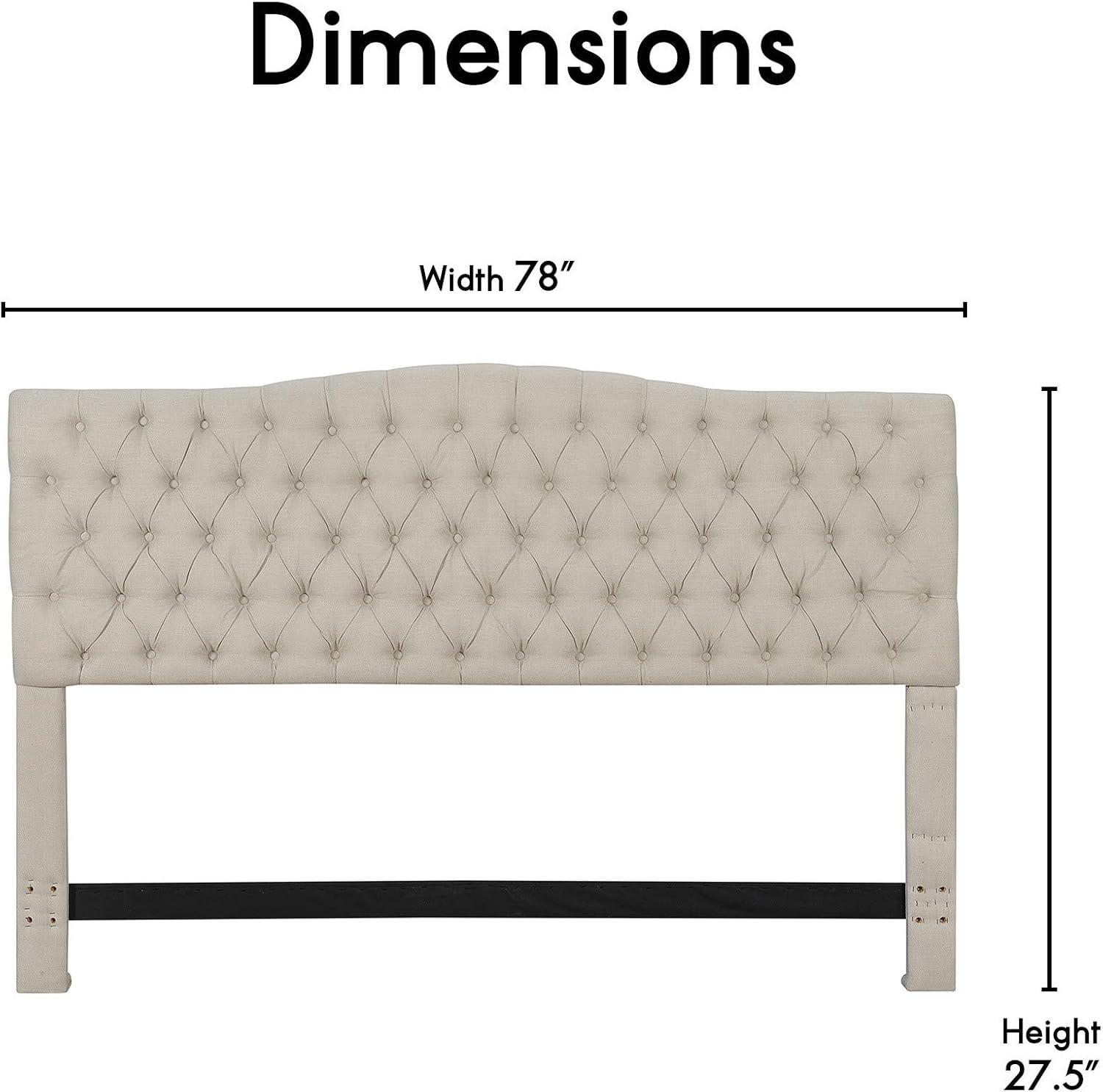 Elle Decor Elle Decor Celeste Tufted Upholstered Padded Headboard with Contemporary Button Tufting