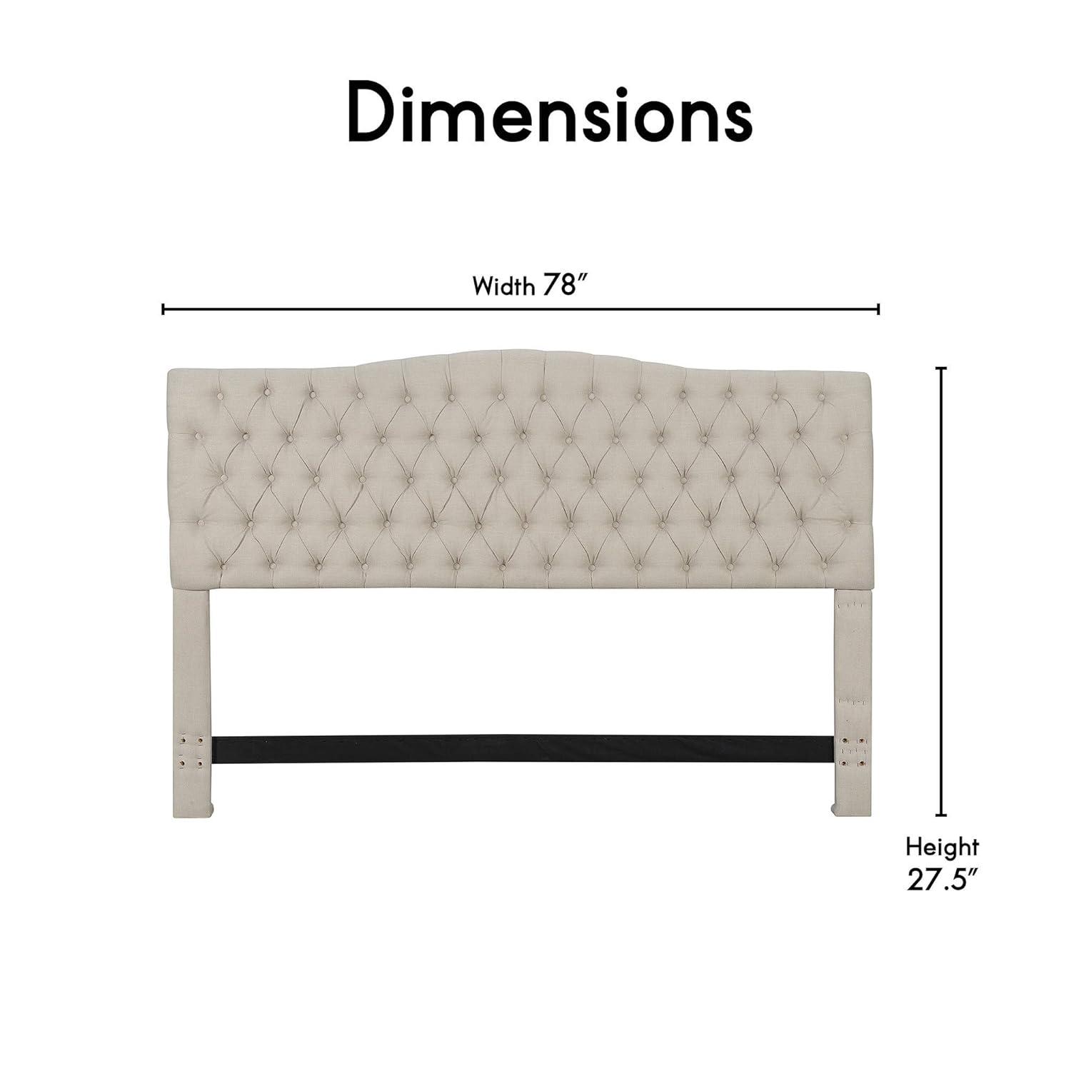 Elle Decor Elle Decor Celeste Tufted Upholstered Padded Headboard with Contemporary Button Tufting