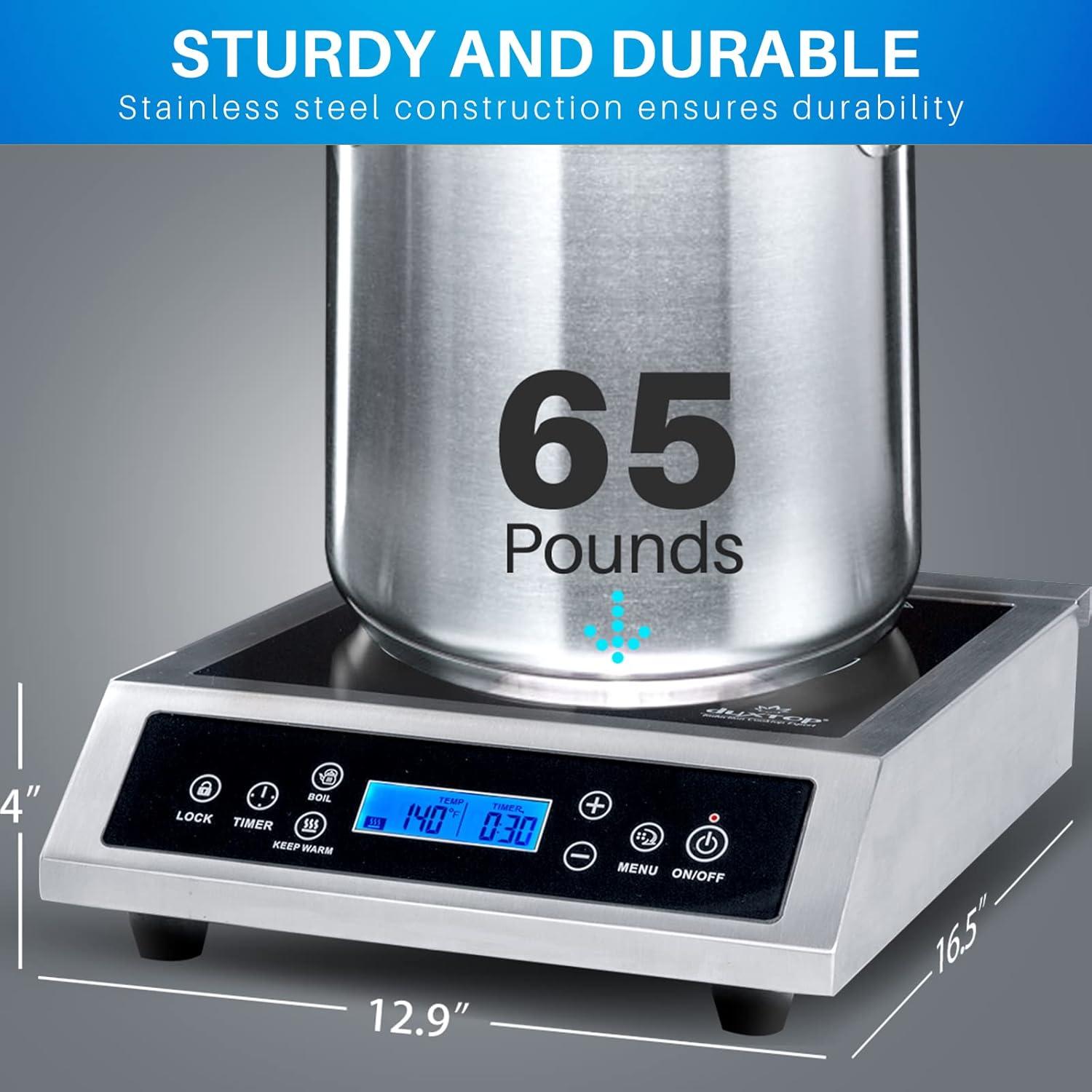 Duxtop Professional Portable Induction Cooktop, Commercial Range Countertop Burner, 1800 Watts Induction Burner with Sensor Touch and LCD Screen, P961LS