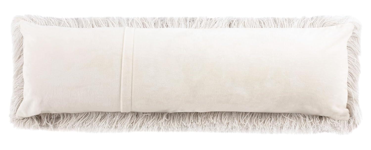 Shag Modish Metallic Pillow - Metallic Snow - 12"X20" - Safavieh