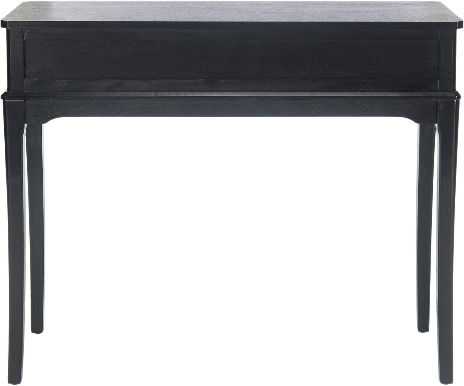 Opal 39'' Rich Black Wood and Metal Console Table with Storage