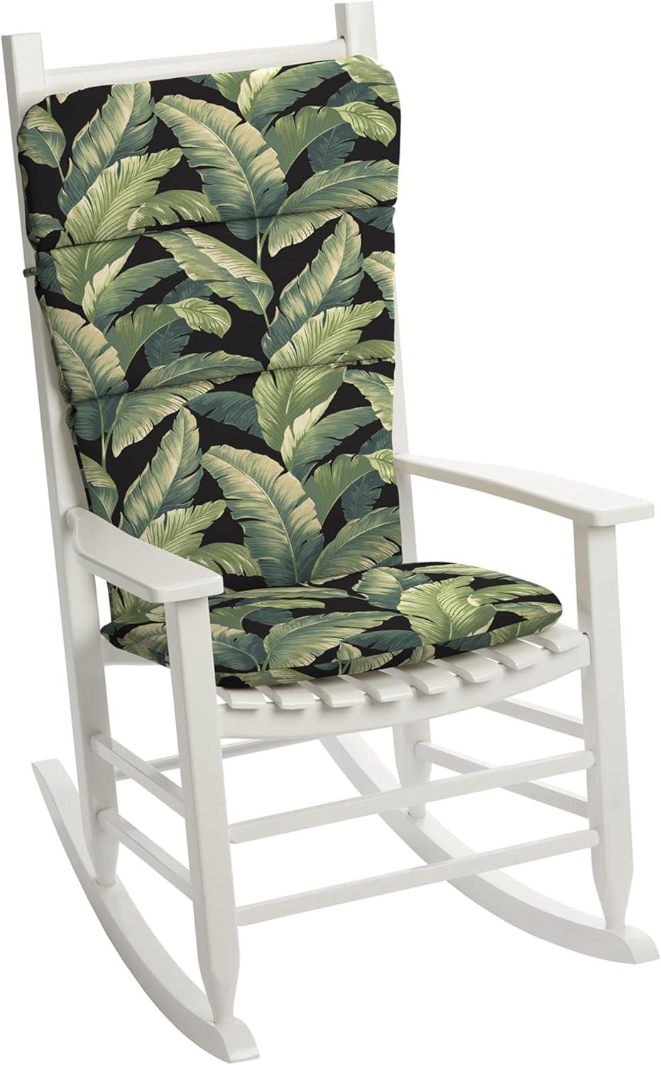 Arden Selections Outdoor Rocking Chair or Adirondack Cushion, 20 x 17, Water Repellent, Fade Resistant 17 x 20, Onyx Cebu