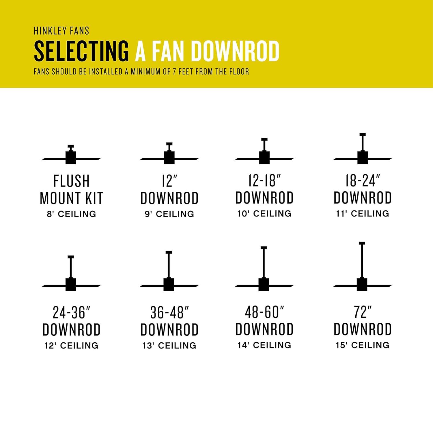 990036FMB-Hinkley Lighting-Accessory - Ceiling Fan Down-rod-36 Inch Down Rod Length-Matte Black Finish