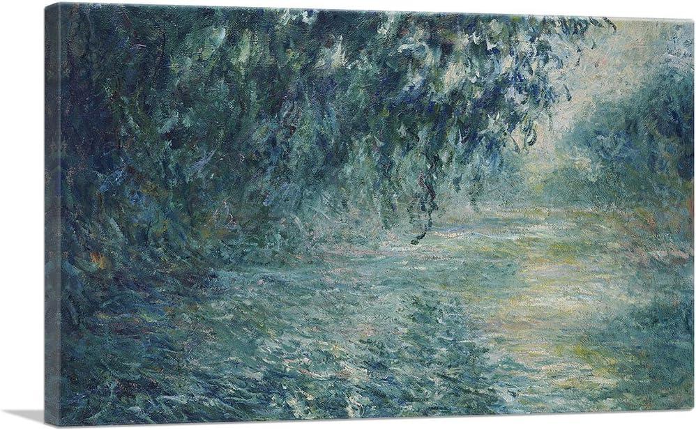 ARTCANVAS " Morning On The Seine " by Claude Monet Painting Print