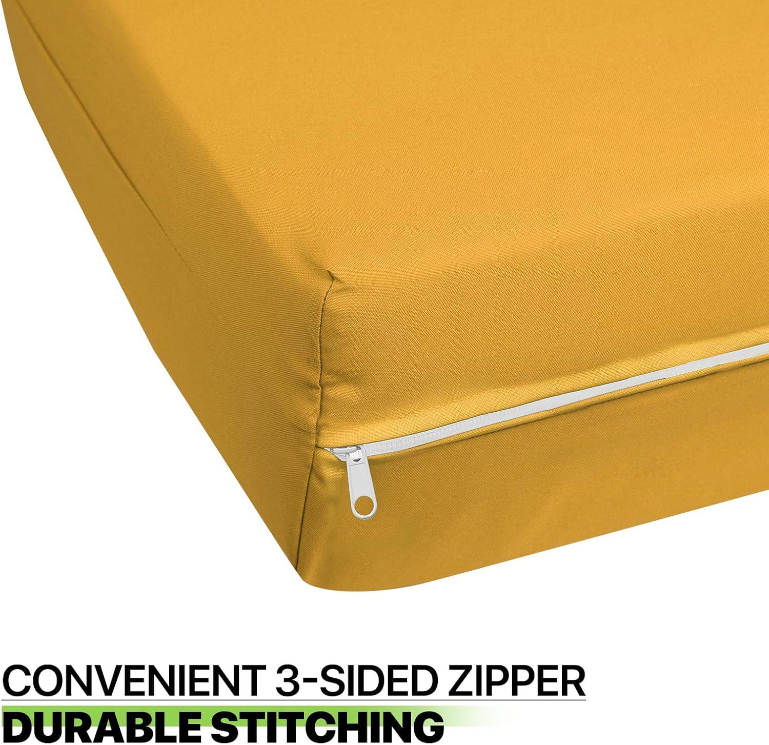 Solid Futon Cover Slipcover Fit 6"- 8" Futon Mattresses Yellow, Full Size 54x75 Inch