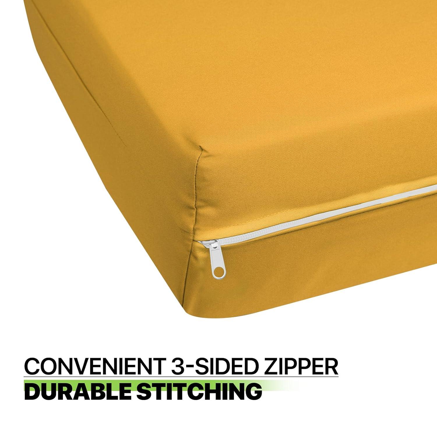 Solid Futon Cover Slipcover Fit 6"- 8" Futon Mattresses Yellow, Full Size 54x75 Inch