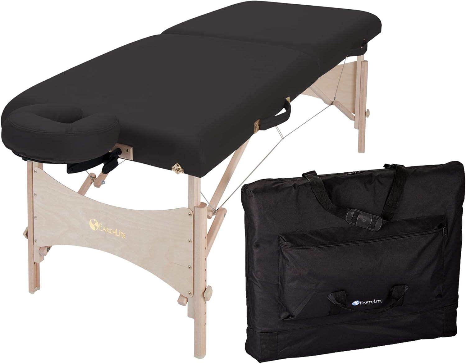 EARTHLITE Harmony DX Portable Massage Table Package Deluxe Adjustable Headrest, Hard Maple, Aircraft Quality, up to 600lbs