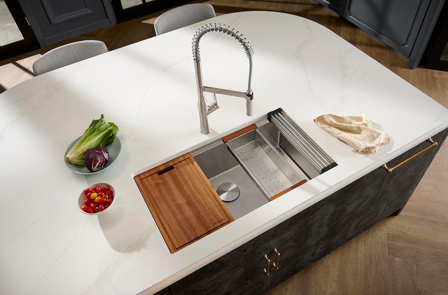 Ruvati RVH8303 Ruvati Workstation Undermount 16 Gauge Stainless Steel Kitchen Sink Single Bowl