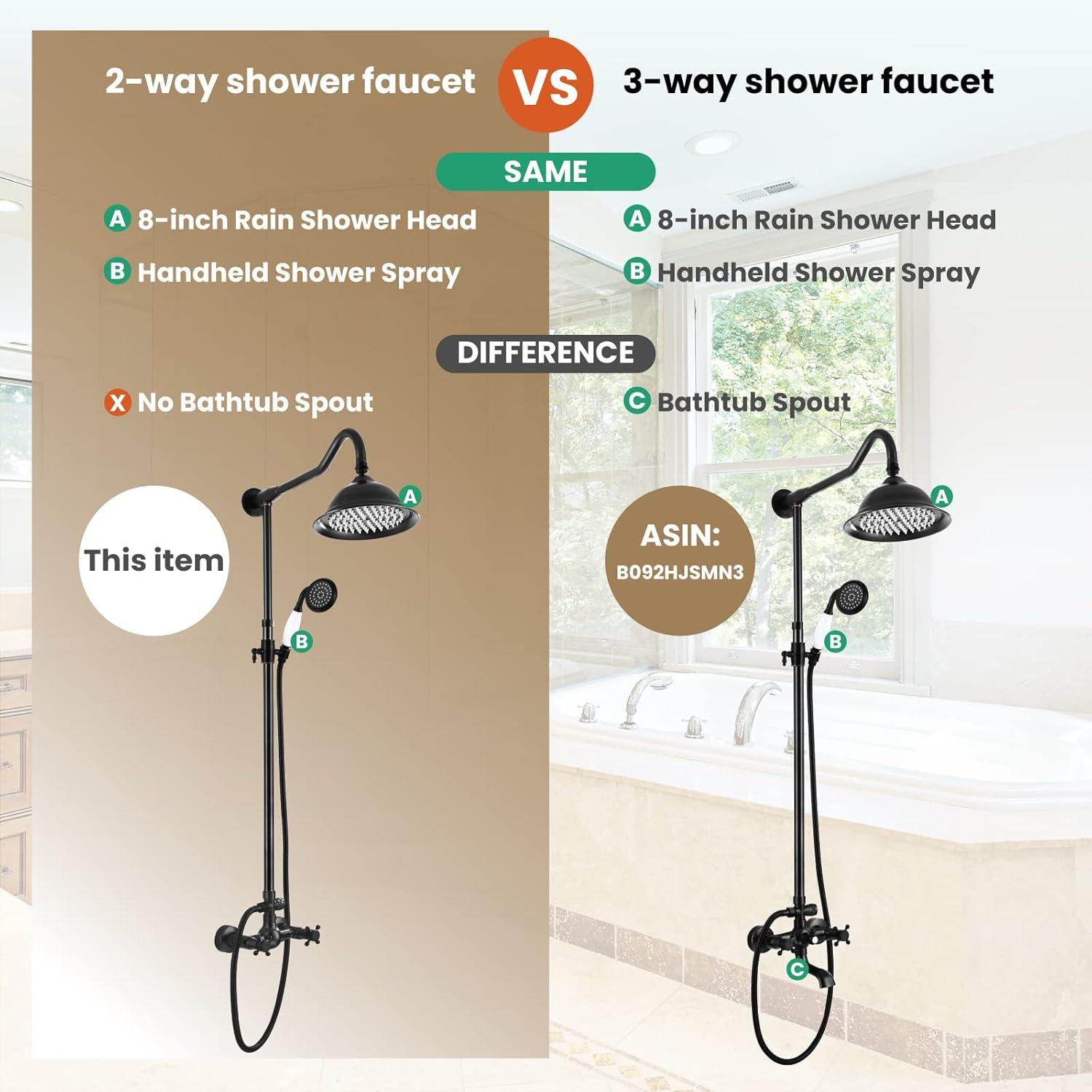 Oil Rubbed Bronze Wall Mounted Rain Shower System with Handheld Spray