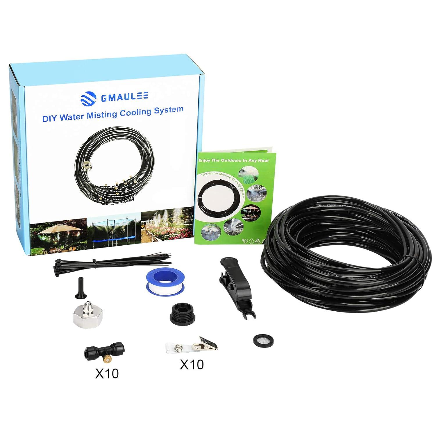 DIY Black Brass Patio Misting Kit with UV-Resistant Line