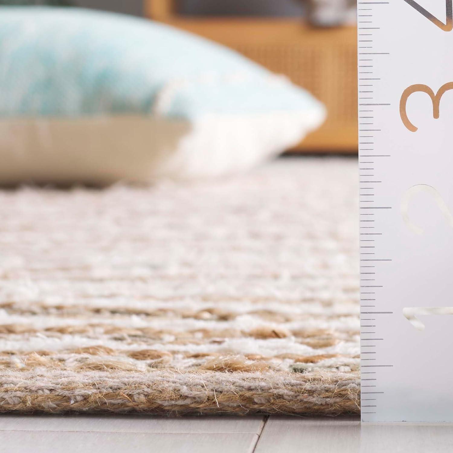 Cape Cod CAP151 Handmade Woven Area Rug - Natural/Green - 8' X 10' - Safavieh