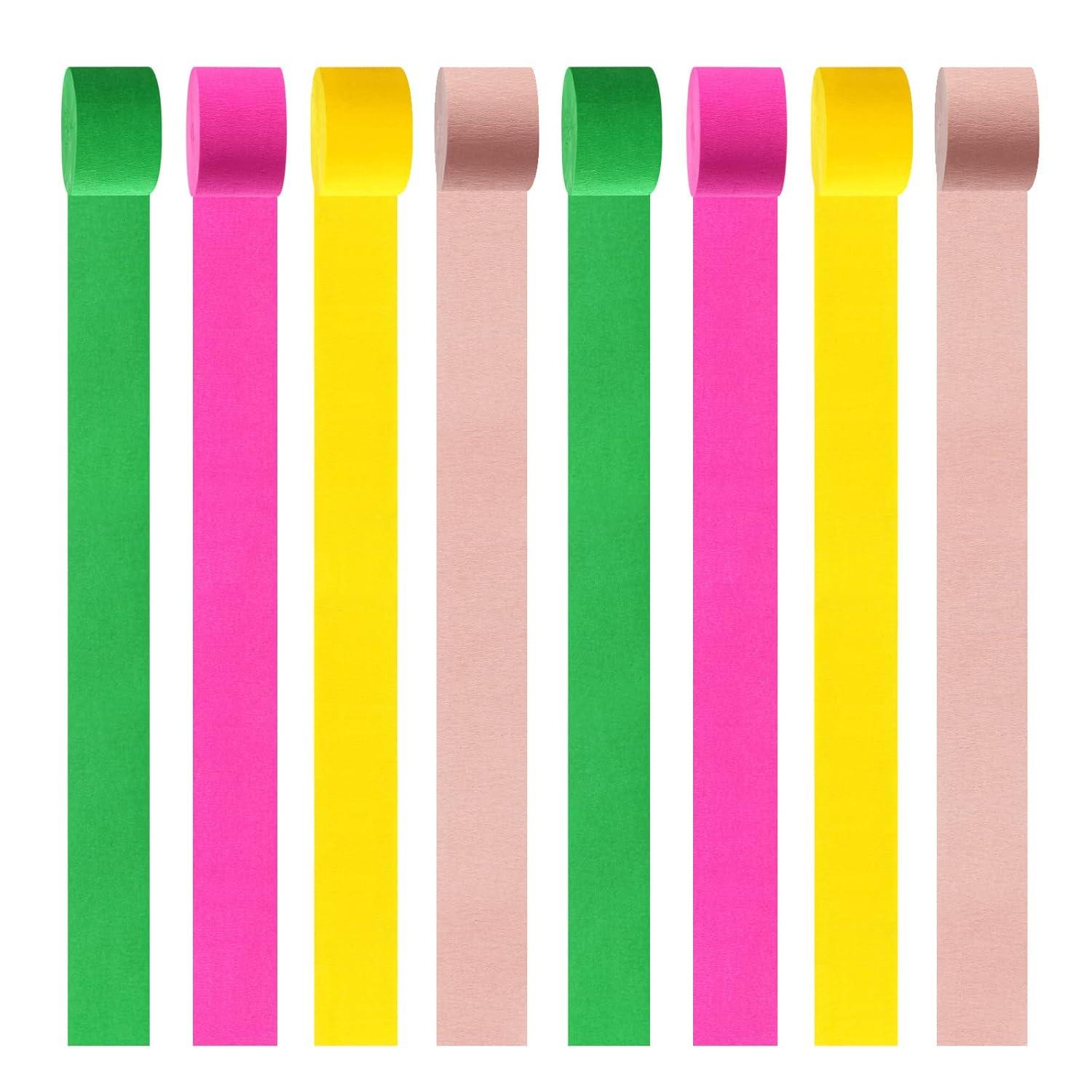 Hawaiian-Themed Pool Party-Decorations Streamers - 8 Rolls Tropical Jungle Aloha Birthday Supplies Bachelorette Crepe Tissue Paper Banners,Summer Beach Baby Shower Backdrop Garland Decor Panduola