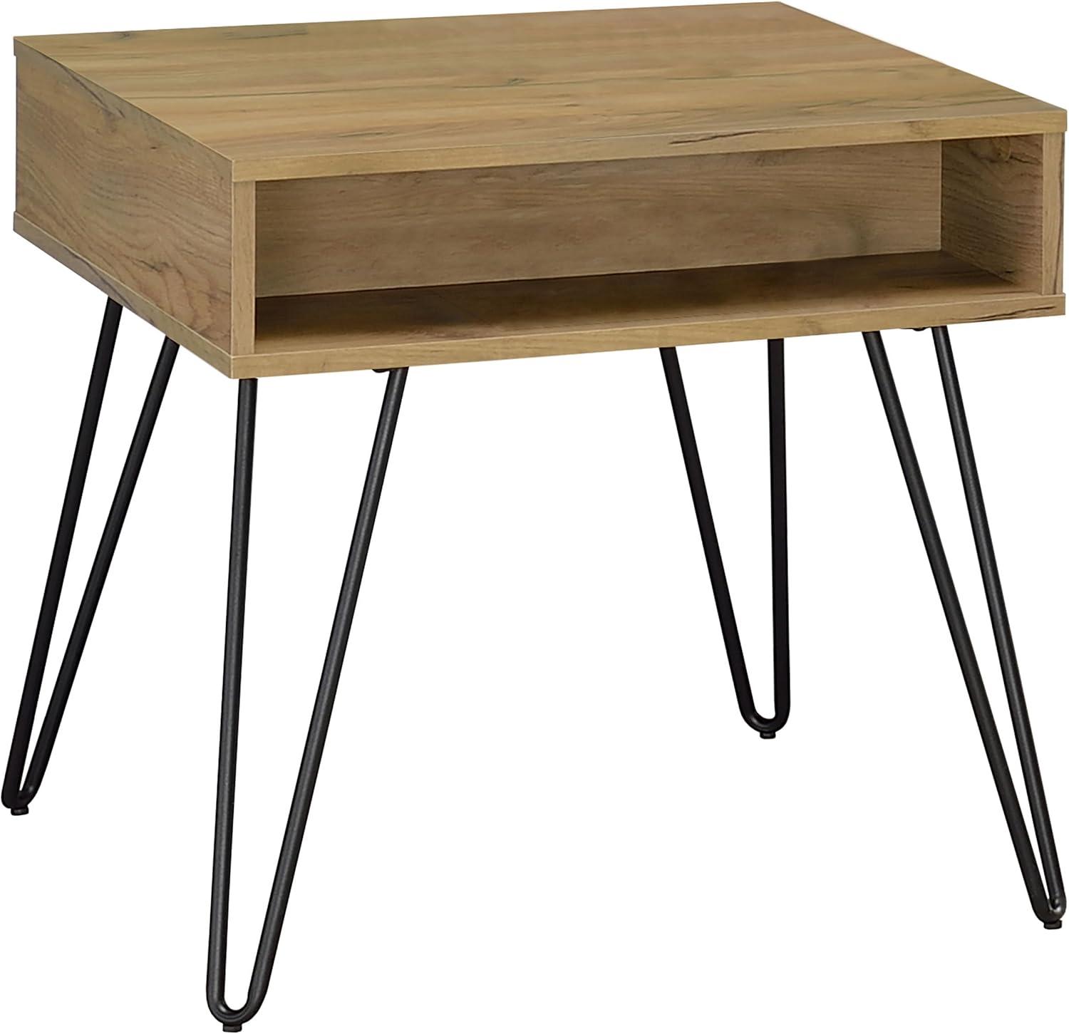 Fanning End Table with Hairpin Legs Golden Oak - Coaster