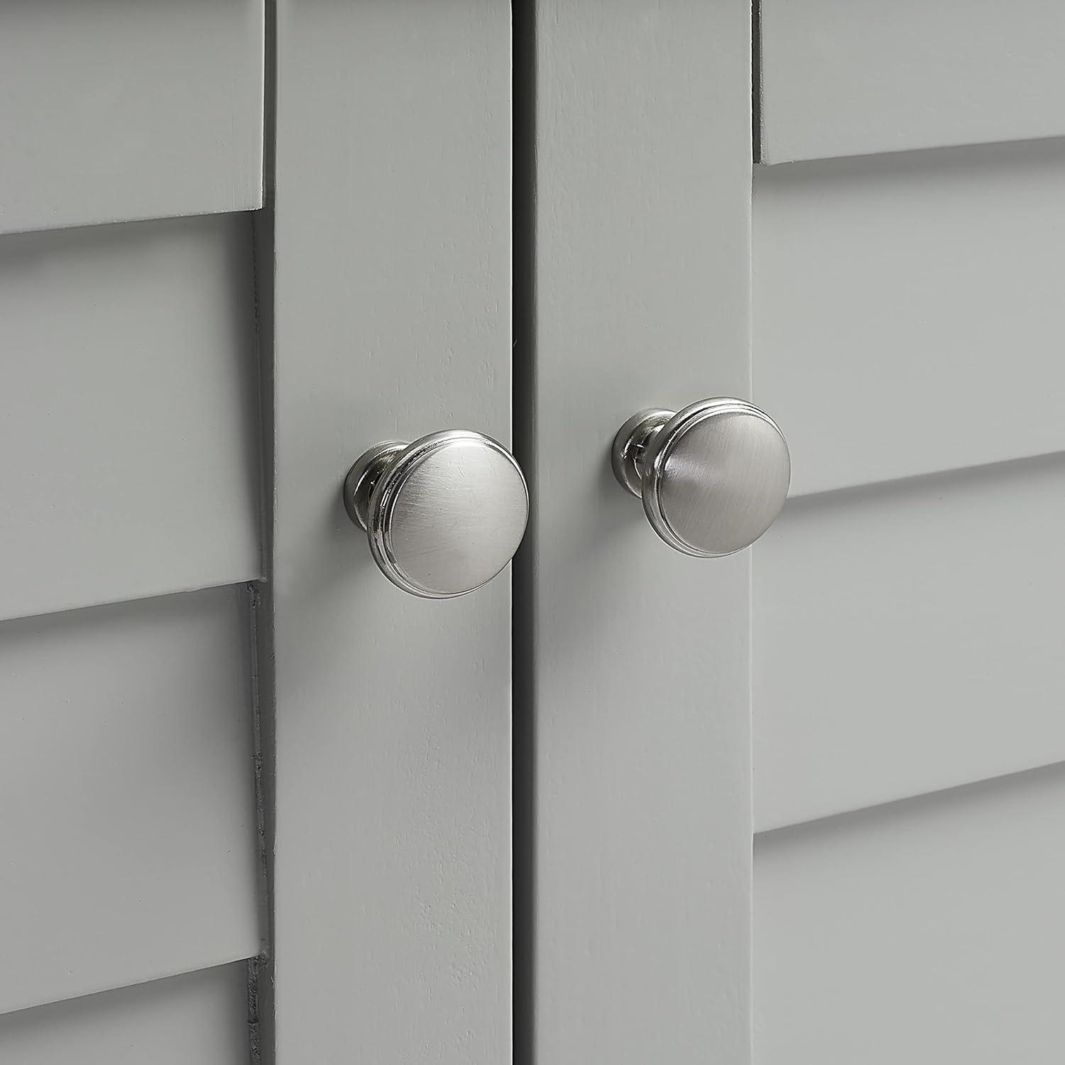 Gray Faux-Louvered Bathroom Storage Cabinet with Adjustable Shelves