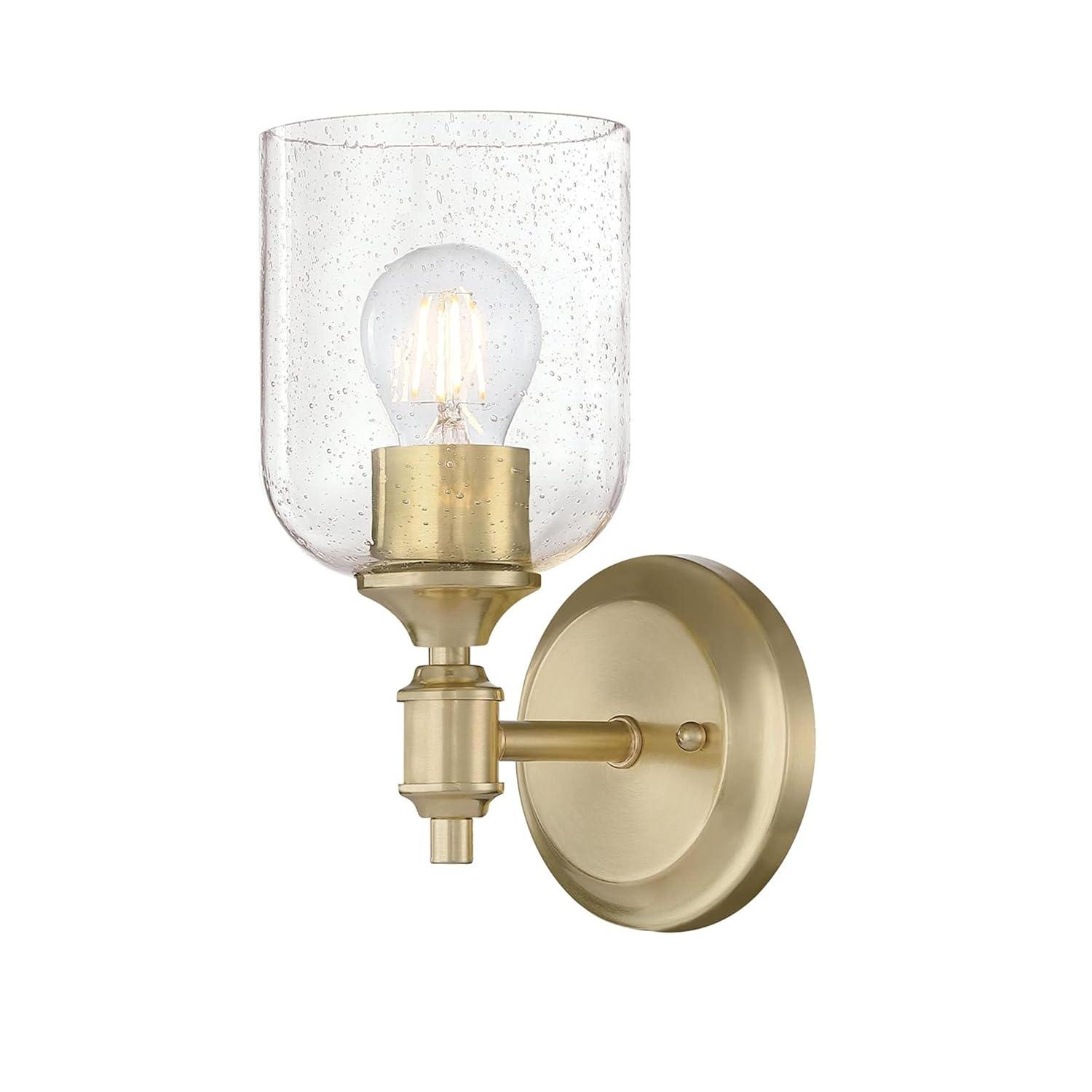 Westinghouse 6129600 Basset 10" Tall Bathroom Sconce - Brass