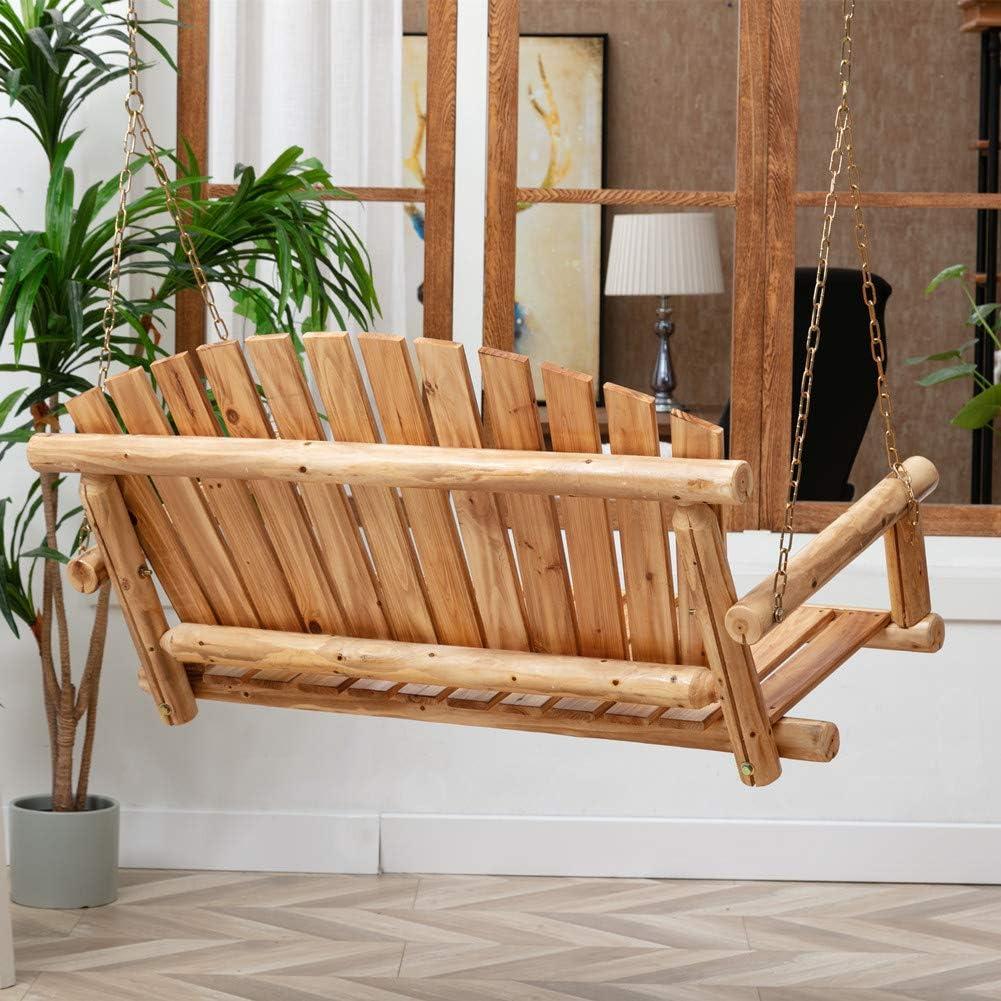 Anraja 4 Foot 2 Seat Porch Swing Hanging Wood, Unfinished