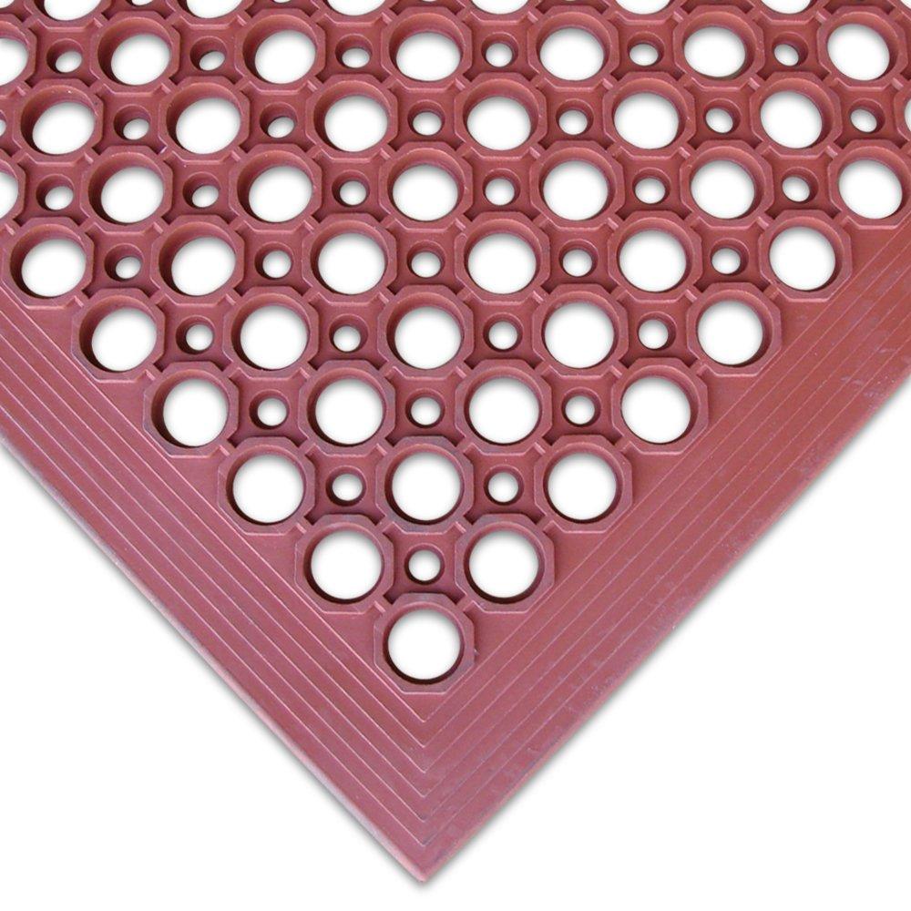 Rubber-Cal "1/2 in. Dura-Chef" Non-Slip Rubber Kitchen Mat - 1/2 in x 3 ft x 5 ft - Red Rubber Mats