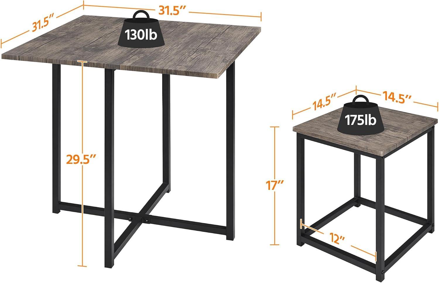 Yaheetech 5-Piece Dining Room Set with 1 Square Table, 4 Backless Stools, Kitchen Table Set