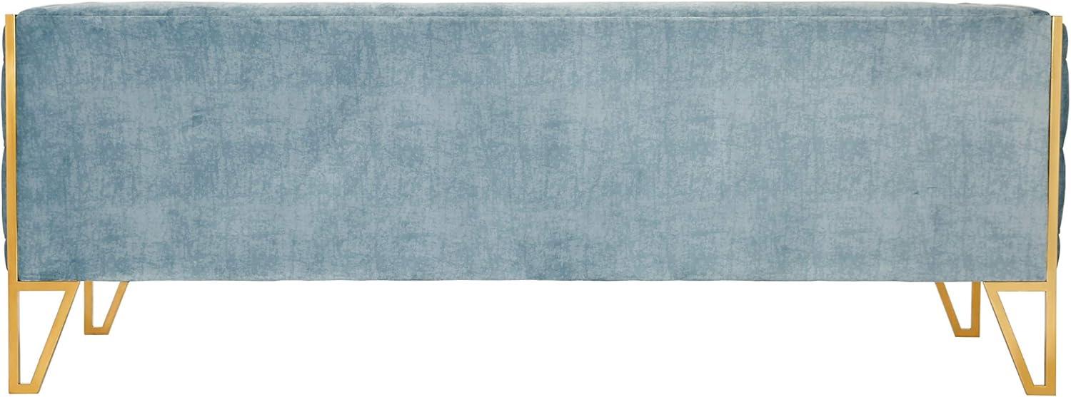 Vector Velvet 3 Seater Sofa Ocean Blue - Manhattan Comfort