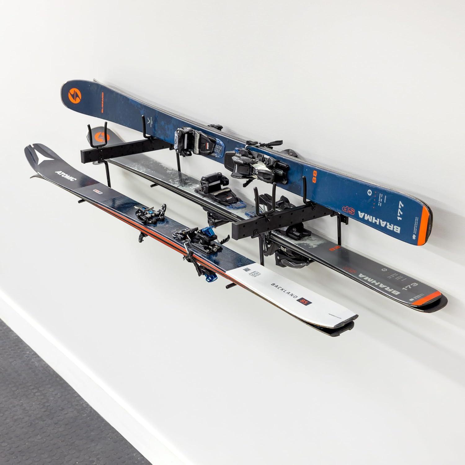 StoreYourBoard Cascade Snowboard & Ski Organizer | Horizontal Wall Mount
