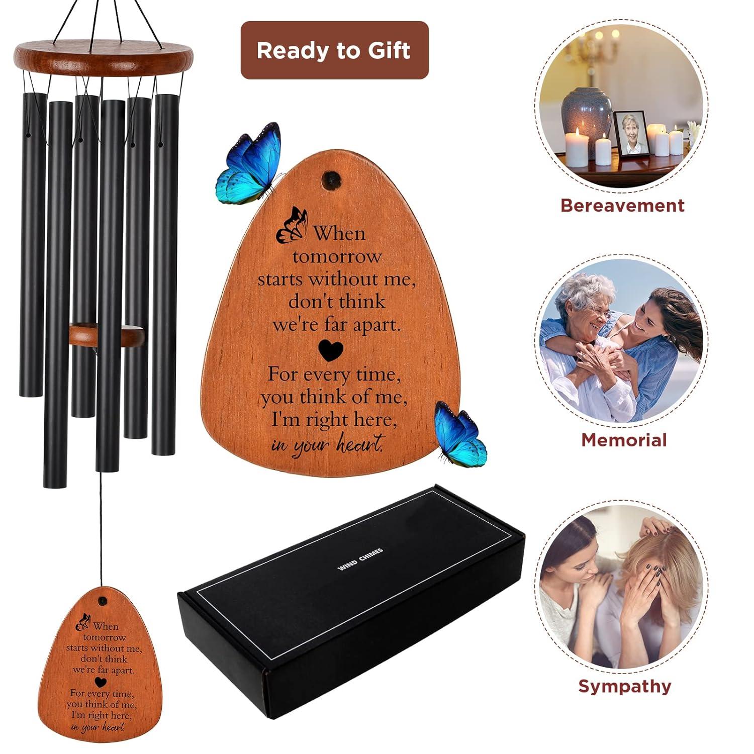 Sympathy Gifts for Loss of Loved One 32" Memorial Wind Chimes for Loss of Loved One Bereavement Condolence Gifts Sympathy Windchimes Memory Wind Chime with Memorial Card