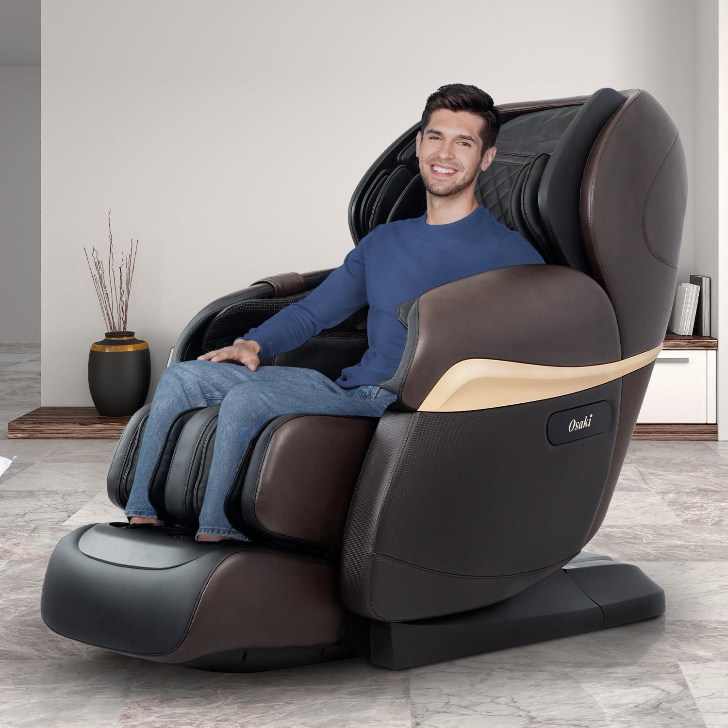 Osaki Dark Brown Faux Leather Zero Gravity Massage Chair