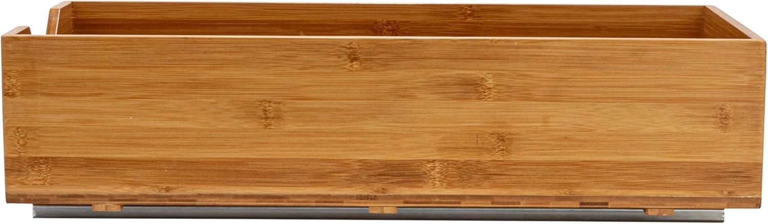 Glidez Bamboo and Steel Pull-Out/Slide-Out Storage Organizer for Under Cabinet Use - 1-Tier Design - Natural