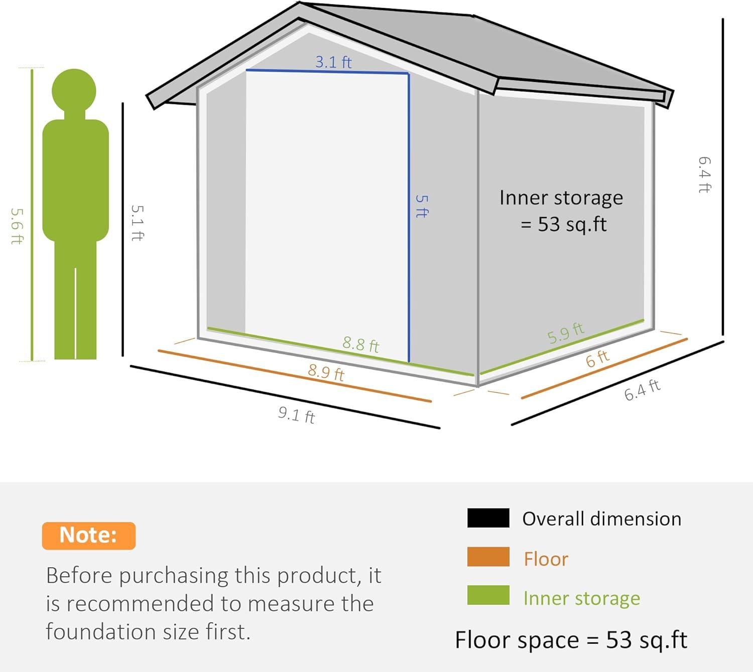 Outsunny Metal Storage Shed