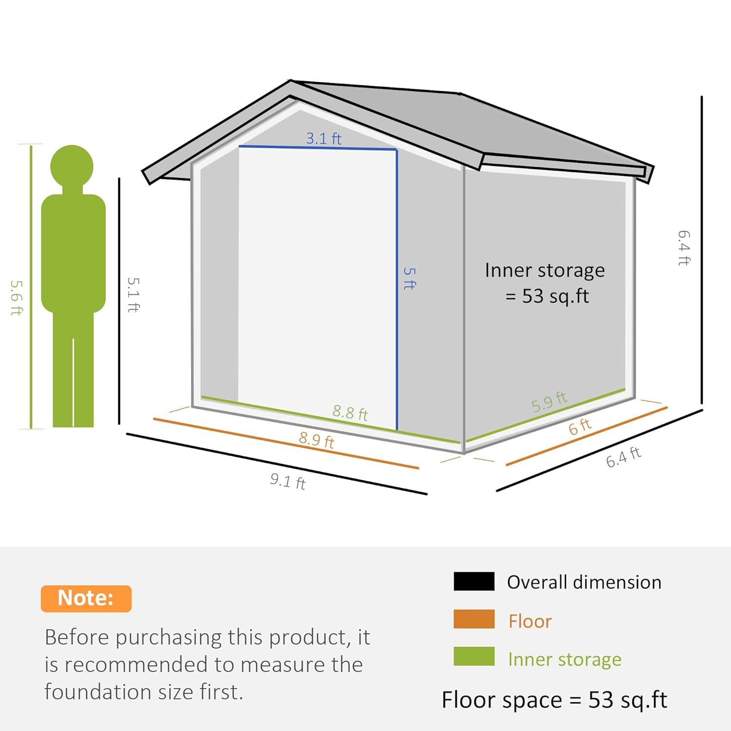 Outsunny Metal Storage Shed