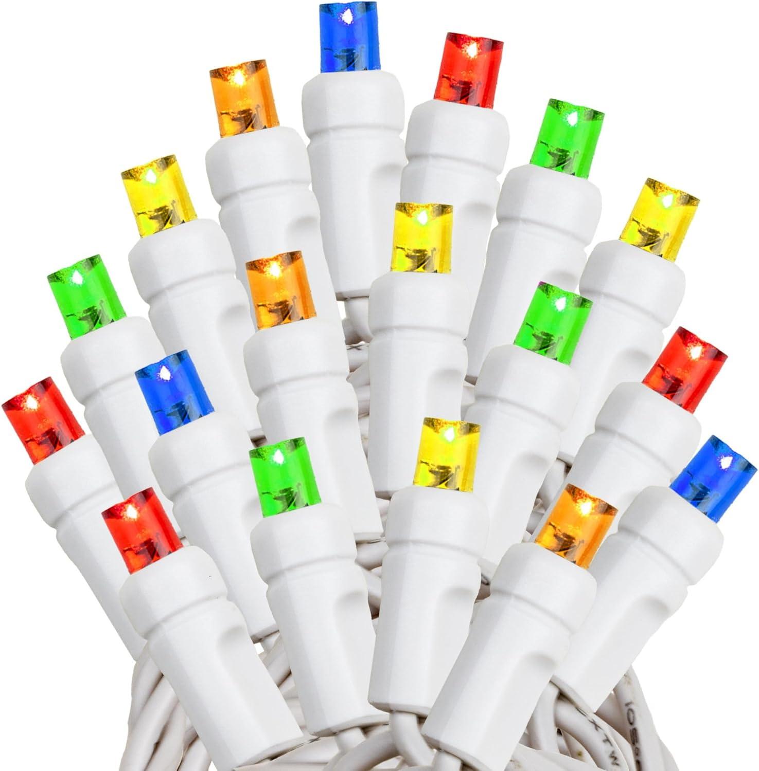 8.5 Foot 20 Light Mini LED Crafting Lights by Novelty Lights, Multicolor LEDs on White Wire, 24 Inch Lead, Non-Connectable Short Fairy Light String