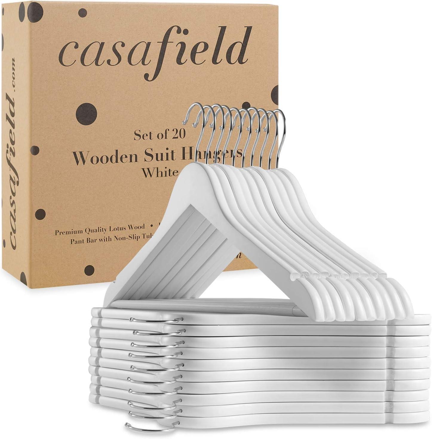 Casafield Wood Standard Hanger for Suit/Coat (Set of 10)