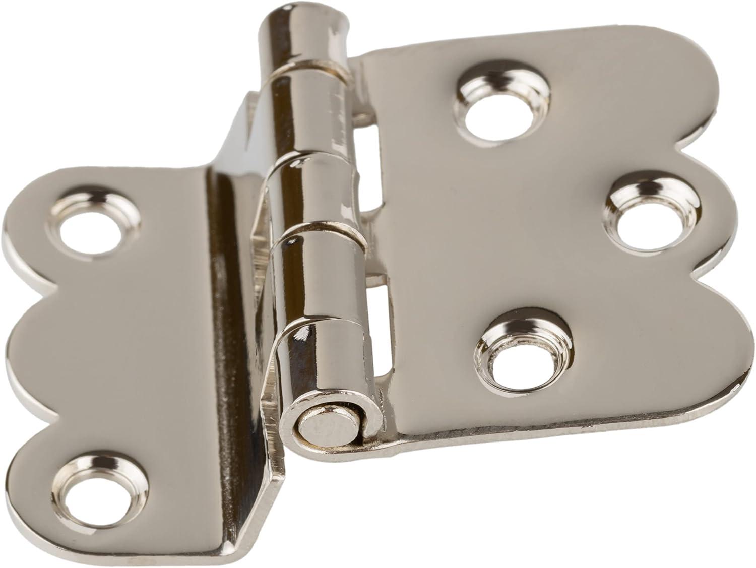 Nickel Plated Offset Cabinet Hinges Set of 2