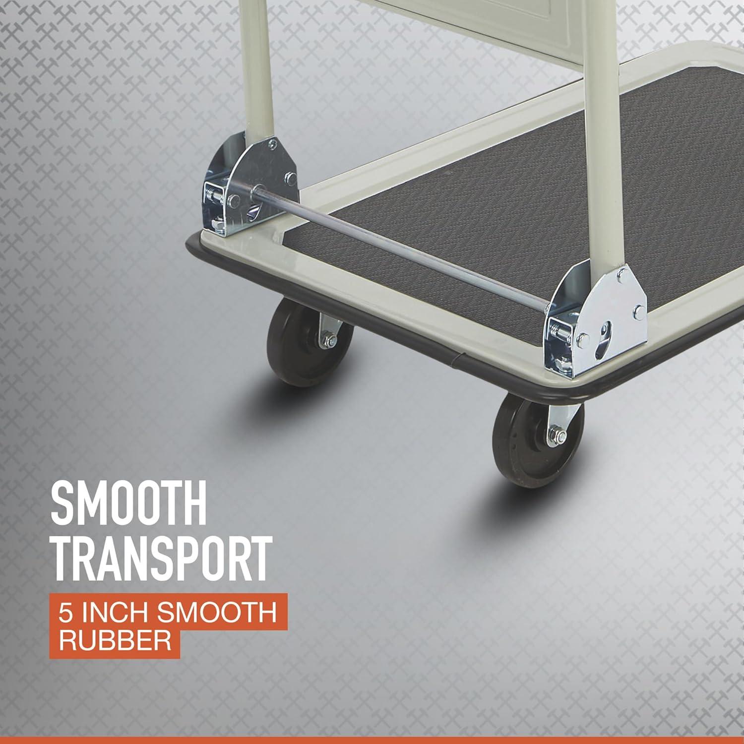 Heavy-Duty Steel Folding Platform Truck with Non-Skid Surface