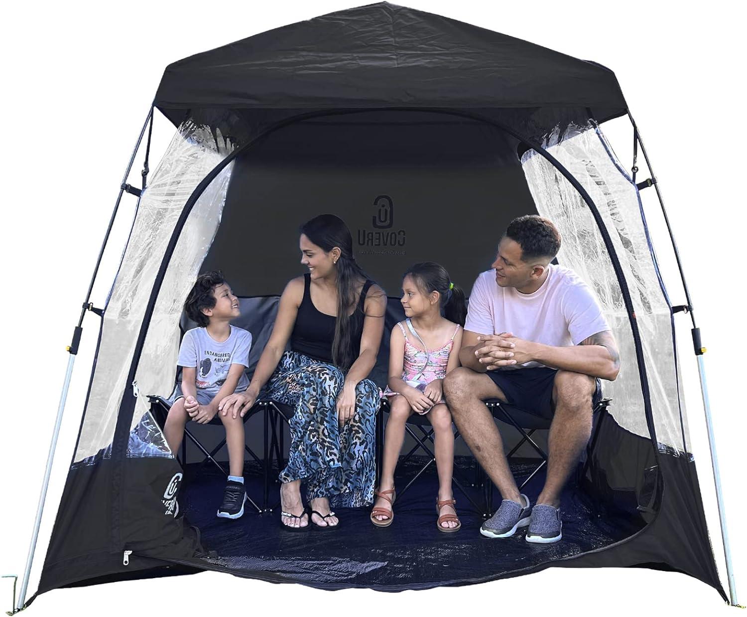 EasyGo Products CoverU Sports Shelter – 2 Person Weather Tent Pod (BLACK) – Patents Pending