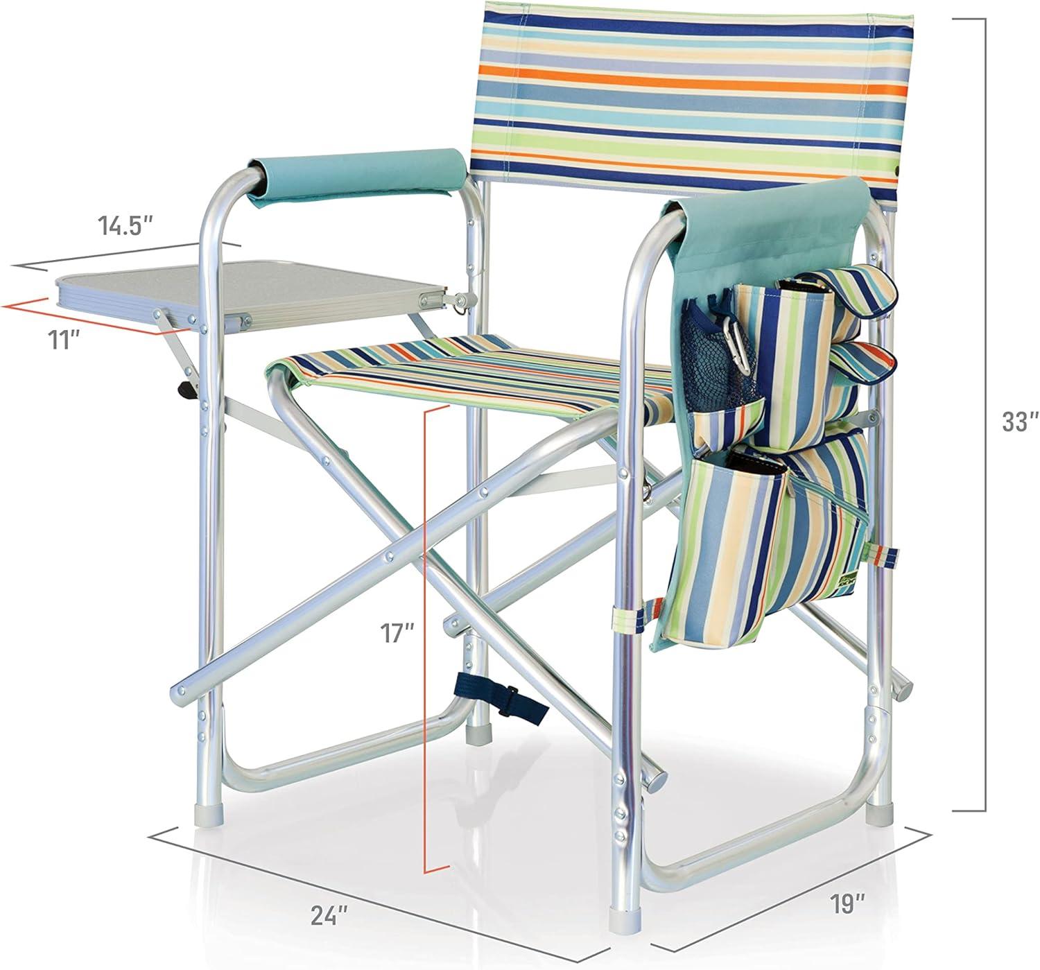 Picnic Time Sports Outdoor Portable Camp Chair with Side Table