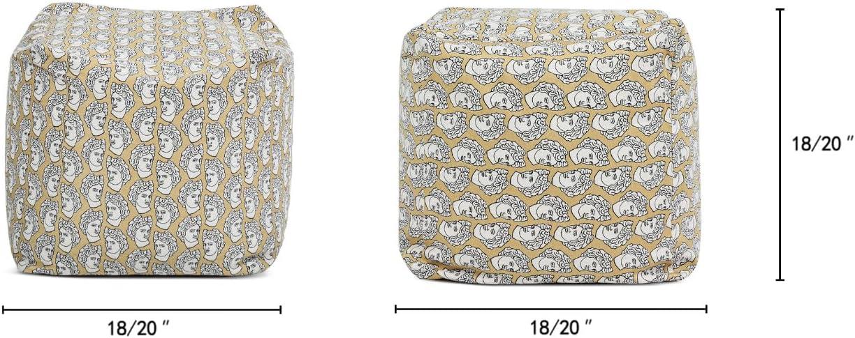Jennifer Taylor Home Pouf 23" Luxury Oversized Bean Bag Cube Ottoman