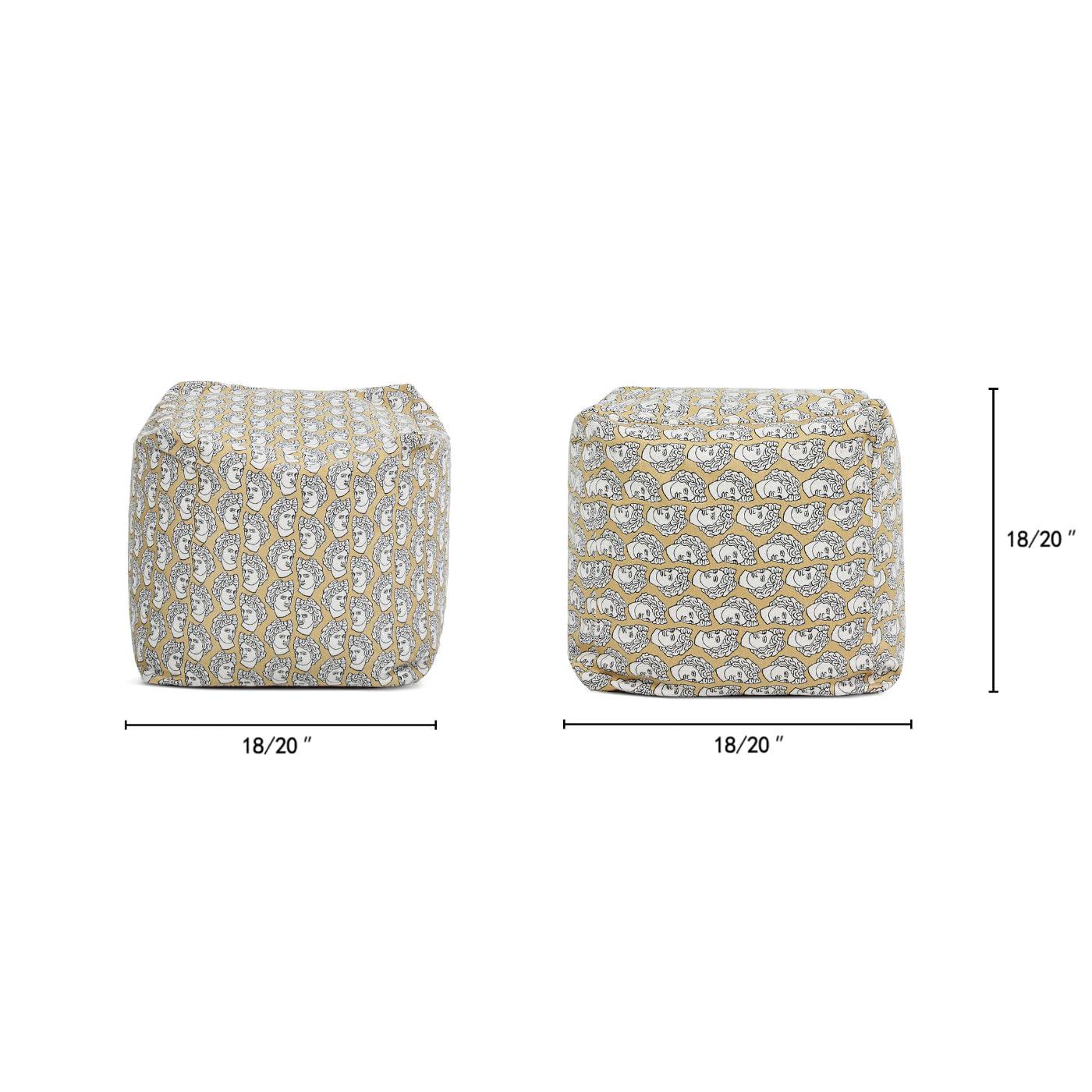 Jennifer Taylor Home Pouf 23" Luxury Oversized Bean Bag Cube Ottoman