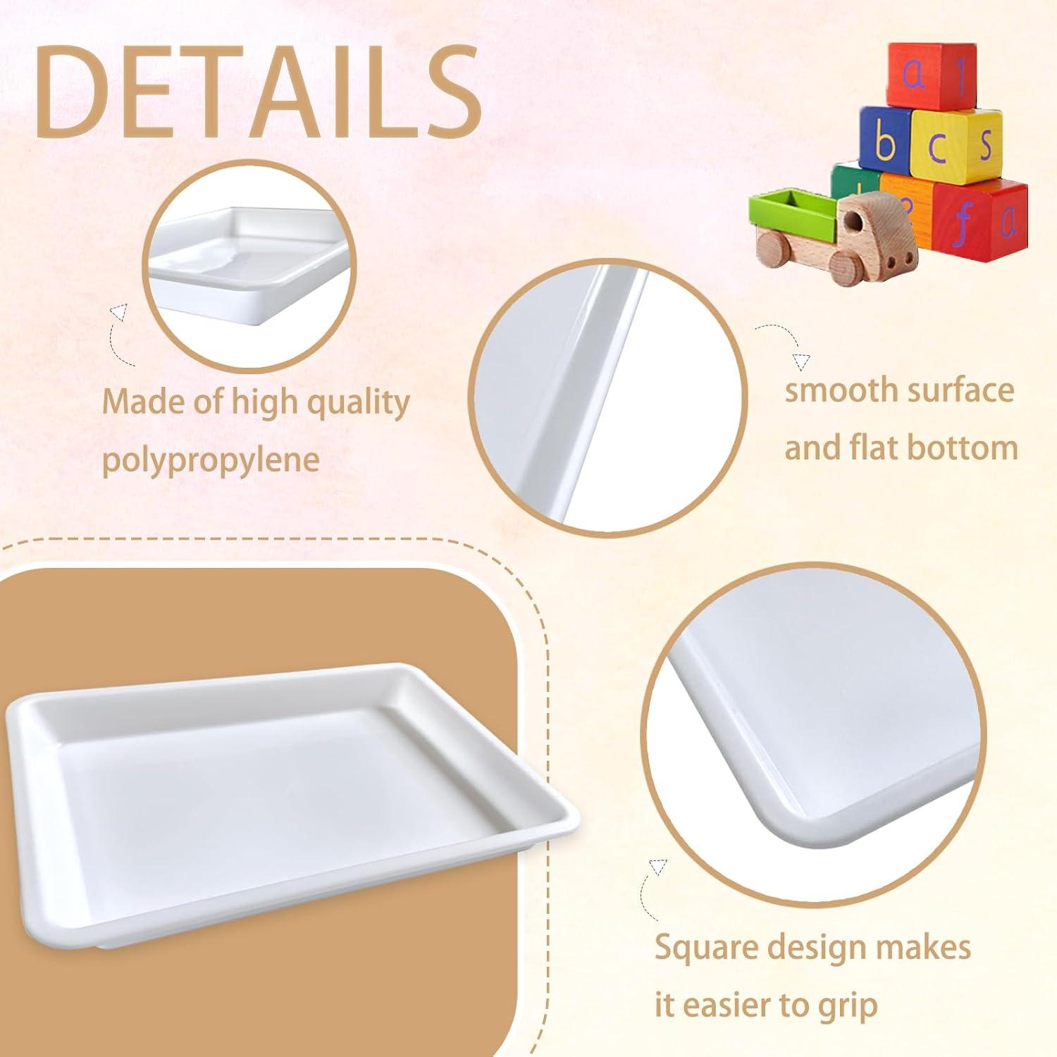 White Plastic Art and Craft Organizer Trays, 10 Pack