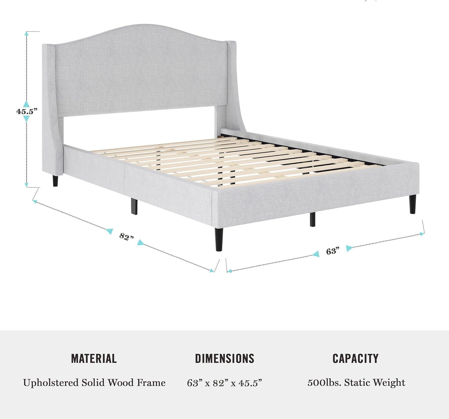 Martha Stewart Martha Stewart Amelia Upholstered Platform Bed With Curved Headboard