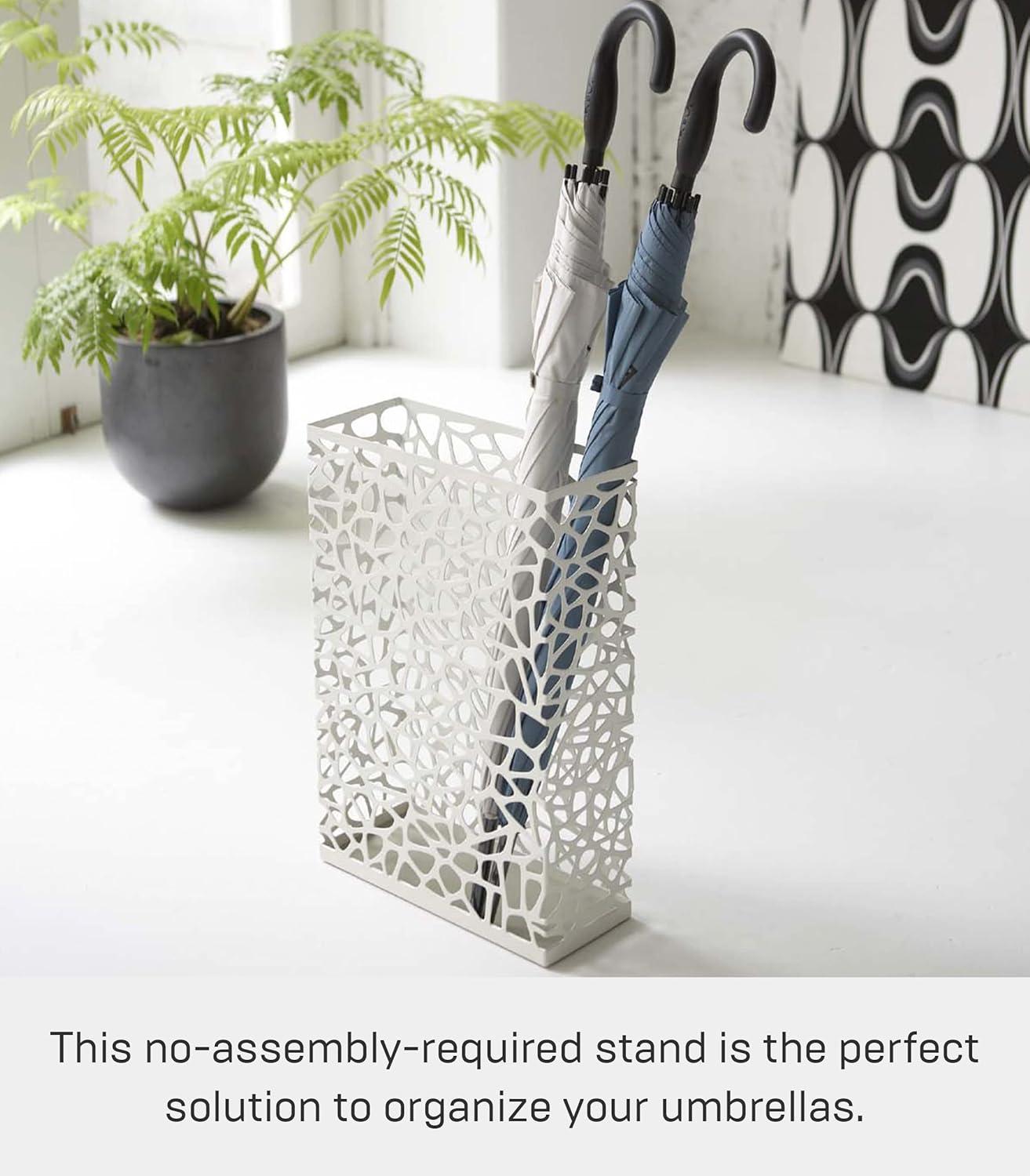 Yamazaki Home Umbrella Stand - Two Styles, White, Steel, Rectangle,  Holds up to 10 umbrellas, No Assembly